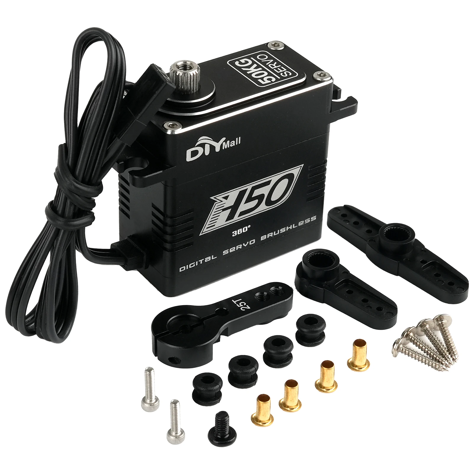 50 キロブラシレスデジタルサーボ 8.4V 全金属スチールギア防水 IP67 RC カー車両ロボット高トルク