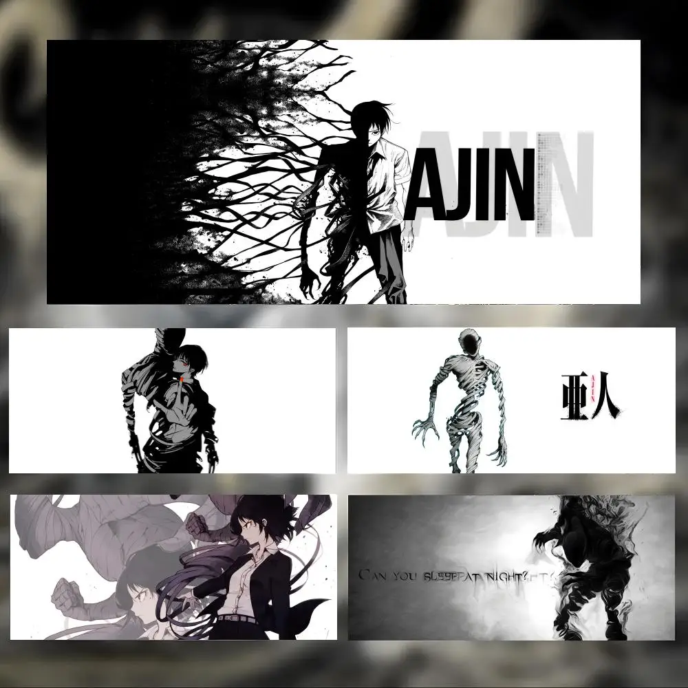 Dark Cool Anime Ajin Demi-Human Mouse Pad Large Thick Desk Pad Stitched Edges Gaming Mouse Mat for PC
