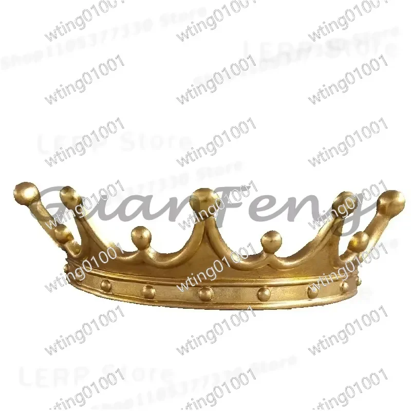 for Retro 3D Crown Wall Art Metal Figurine Luxury Home Decor Fairy Garden Handicrafts
