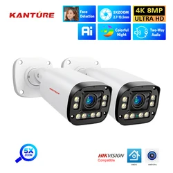 XMEYE 4K Ai Face Detection Security Camera 8MP 5X Optical Zoom 2.7mm-13.5mm Outdoor Waterproof Video Surveillance Camera Set