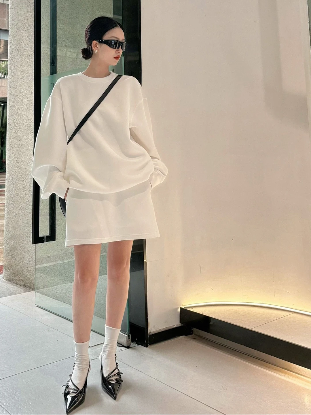 Casual Sportswear Set Women's Loose Fit round Neck Sweatshirt High Waist Skirt Two Piece Autumn Fashion Comfortable Streetwear