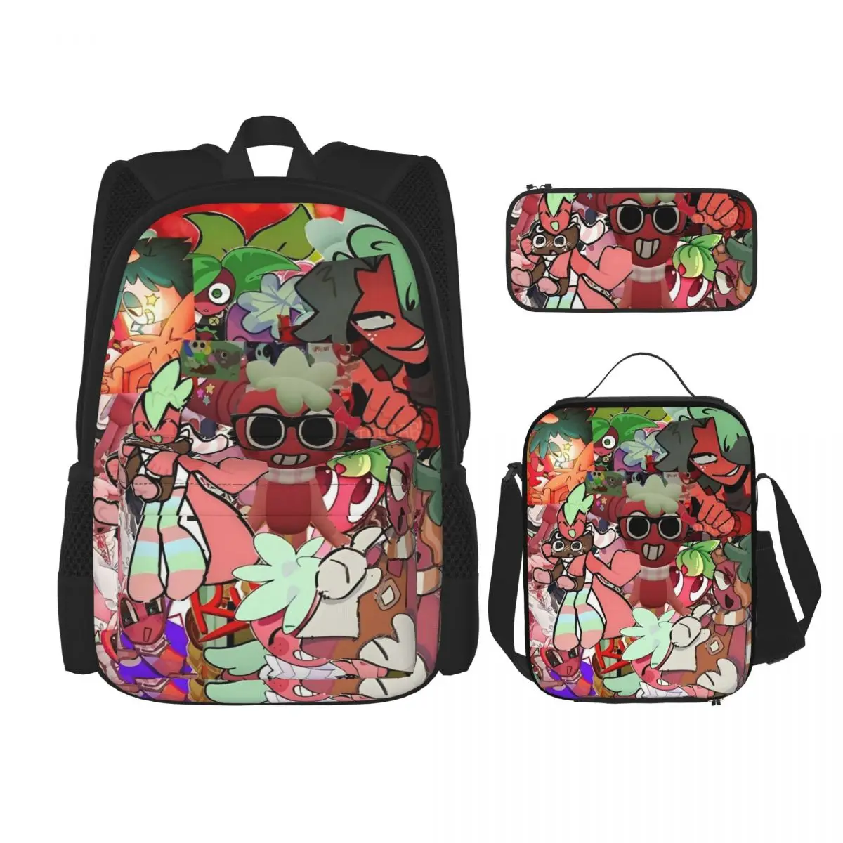 3pecs/set D-Dandys W-World Sprouts Zaino per studenti Catoon Borse di tela Borsa per il pranzo Astuccio