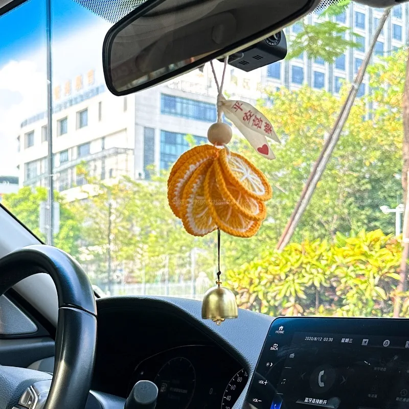 Car Interior Hanging Ornaments Hand-woven By Hand Orange Slices Exquisite Car Interior Decor Madam S for Rearview Mirrors Decor