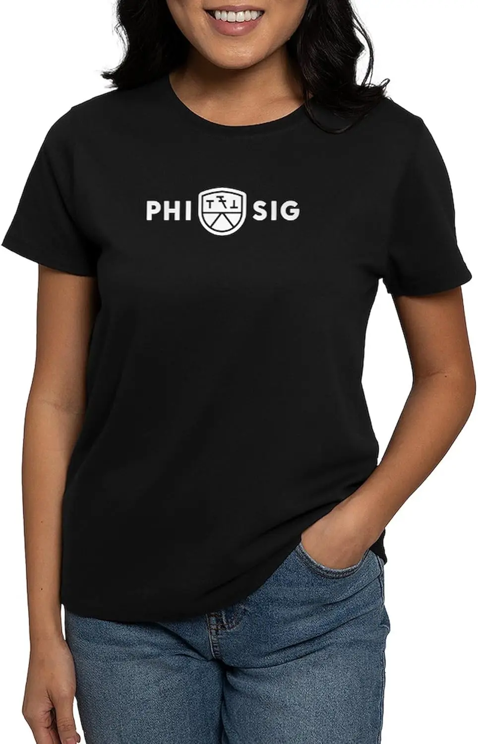 CafePress Phi Sigma Kappa Build White T Shirt Womens Cotton Dark T-Shirt