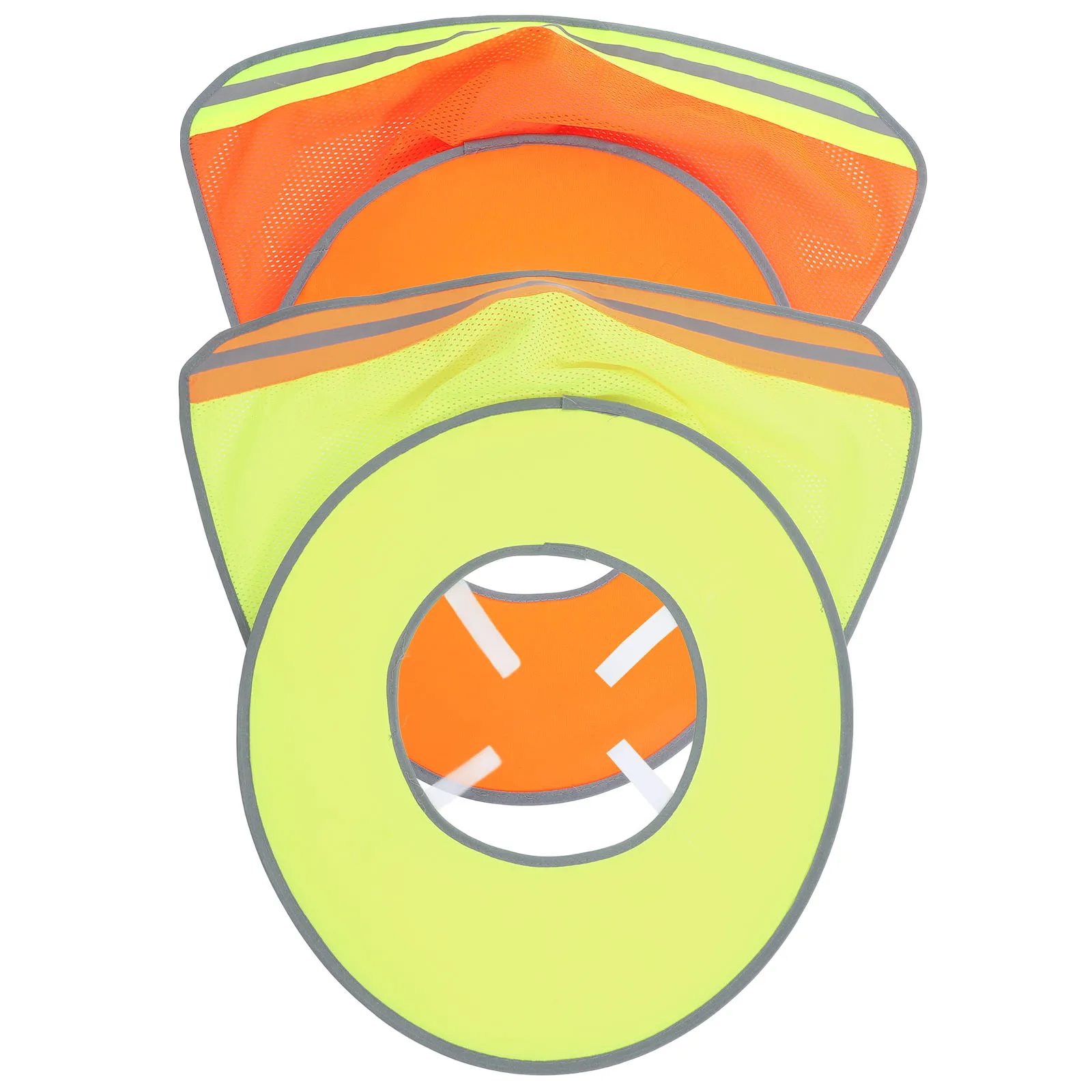 

2pcs Safety Sunshade Brim Wide Foldable Lightweight Breathable Mesh Outdoor Work Construction Sports High Visibility