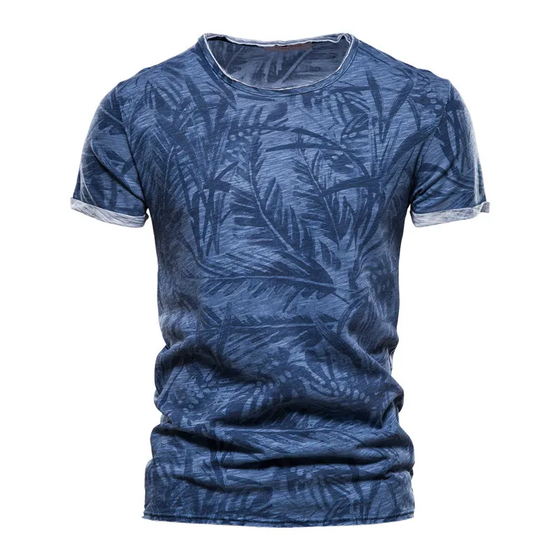 Seaside Cool Summer New Men Hawaiian Leaf Style 3D Printed Pattern Street Fashion Men's Top Short Sleeve