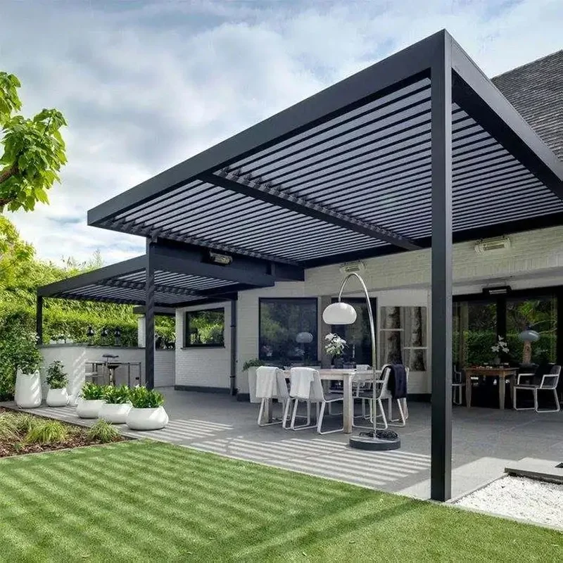 New Design Motorized Screen Roller Blinds  Outdoor Aluminium Louvre Roof