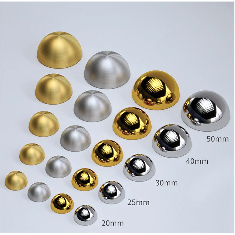 16-50mm Stainless Steel Mirror Studssemi-Circular Decorative Studs Screws for Fixing Glass Cabinet Door Framesshading Decoration