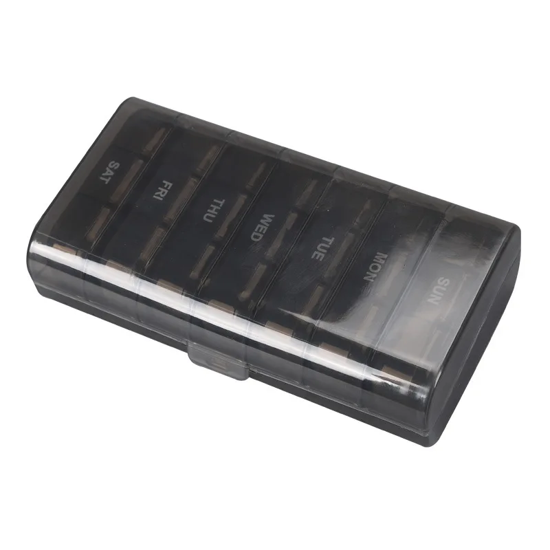 Portable Transparent 21 - Compartment Pill Box, 7 - Day Rainbow Design, Sealed Plastic Medication Organizer for Daily Use