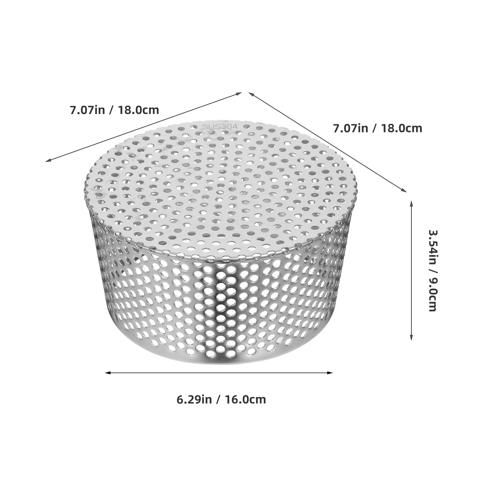 Outdoor Stainless Steel Dome Floor Drain Cover Roof Drain Mesh Filter Courtyard Drainage Gutter Guards Anti-Clog