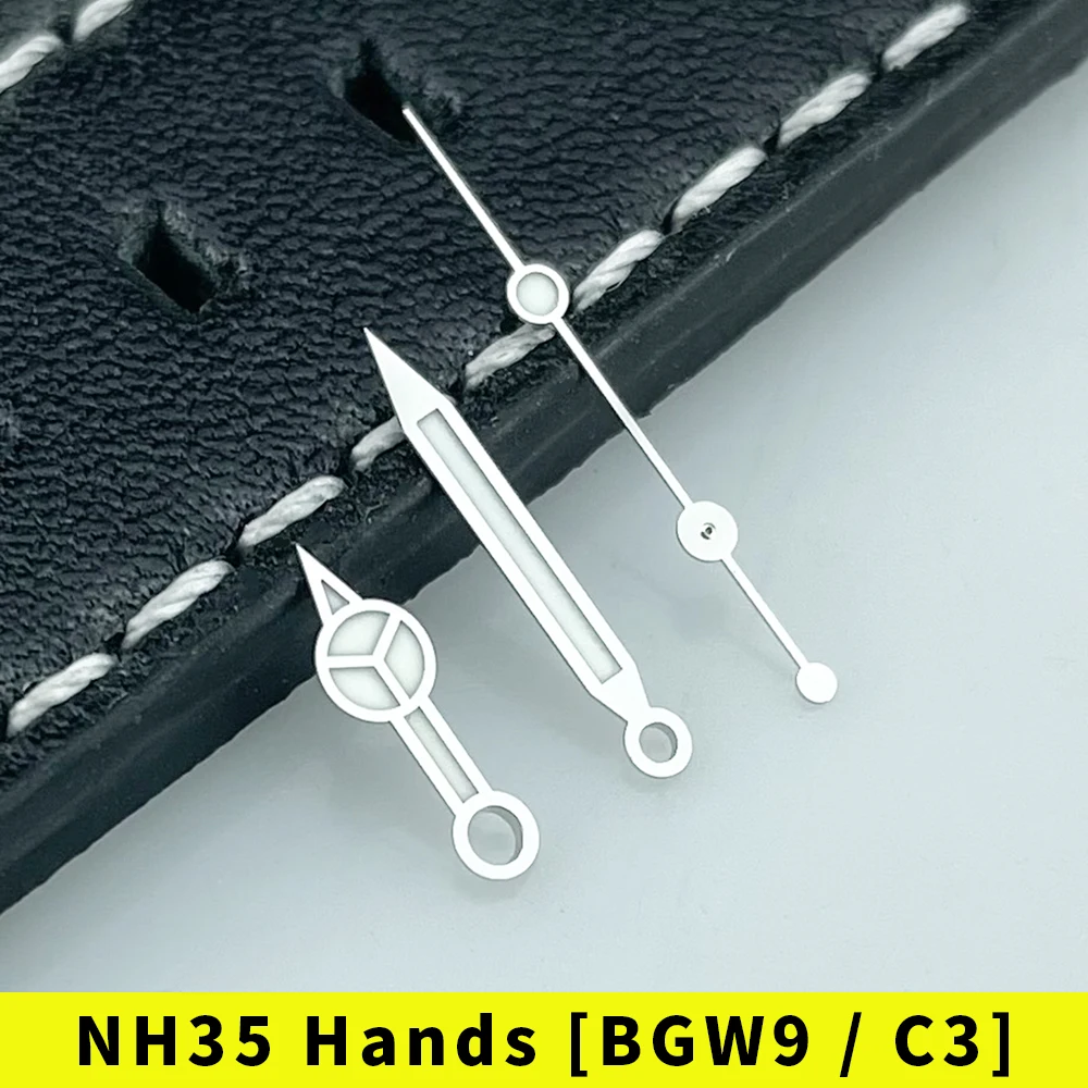 

Акция C3 BGW9 Lume высококачественные серебряные часы ручной набор для NH35 NH36 4r35 4r36 Mov не SUB BENZ стиль полированная отделка 0716wwwww
