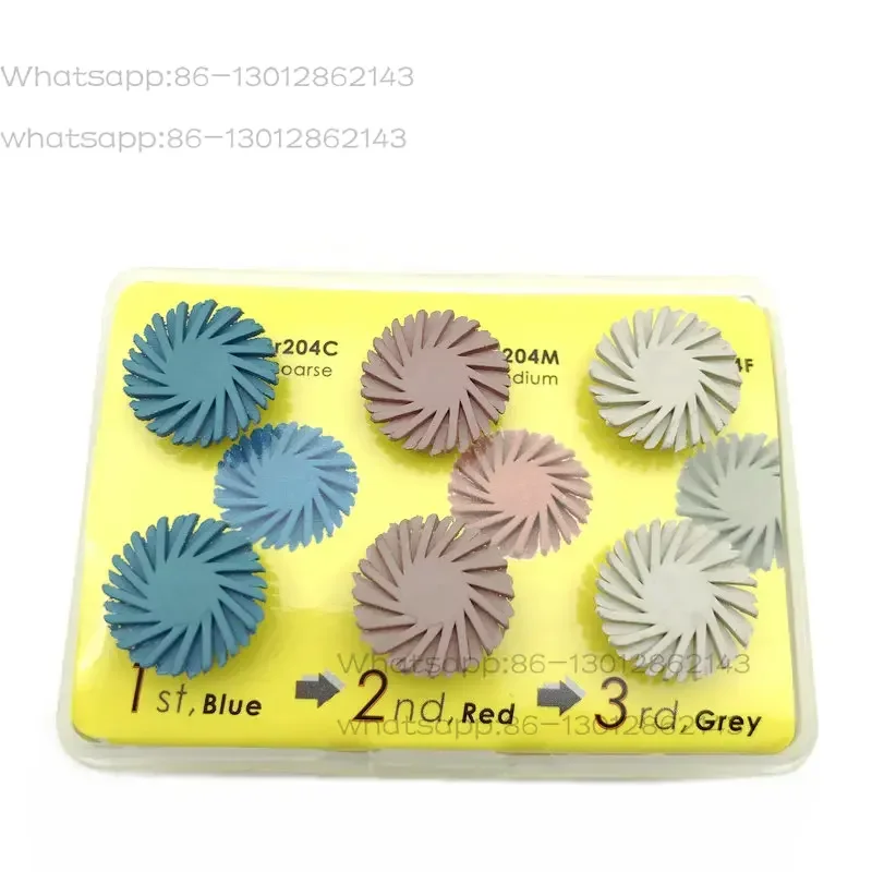 Composite resin polishing disc kit Diamond system Flexible spiral brush 6 pieces/box