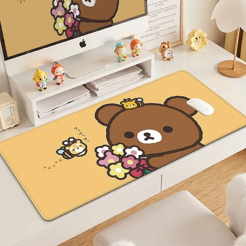 جميل R-Rilakkuma Kawaii مكتب الكمبيوتر ماوس الوسادة كبيرة المطاط XXL لوحة ماوس للألعاب ألعاب خياطة سطح المكتب حصيرة الكمبيوتر لوحة المفاتيح حصيرة #4