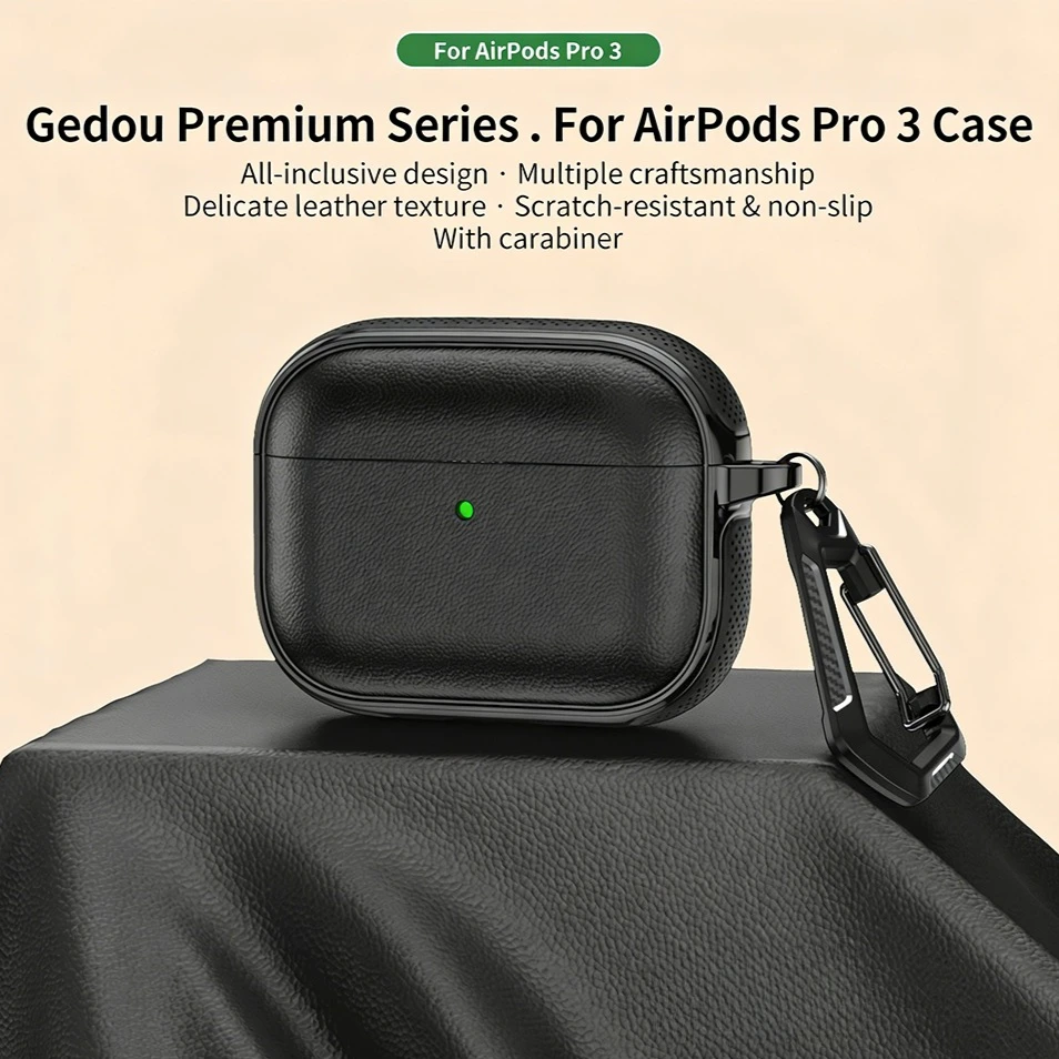 Für AirPods Pro 3 Leder-Muster TPU-Schutzhülle Zubehör Niedliche Hülle Vollschutz mit Schlüsselanhänger für AirPods 4 3 Pro 2