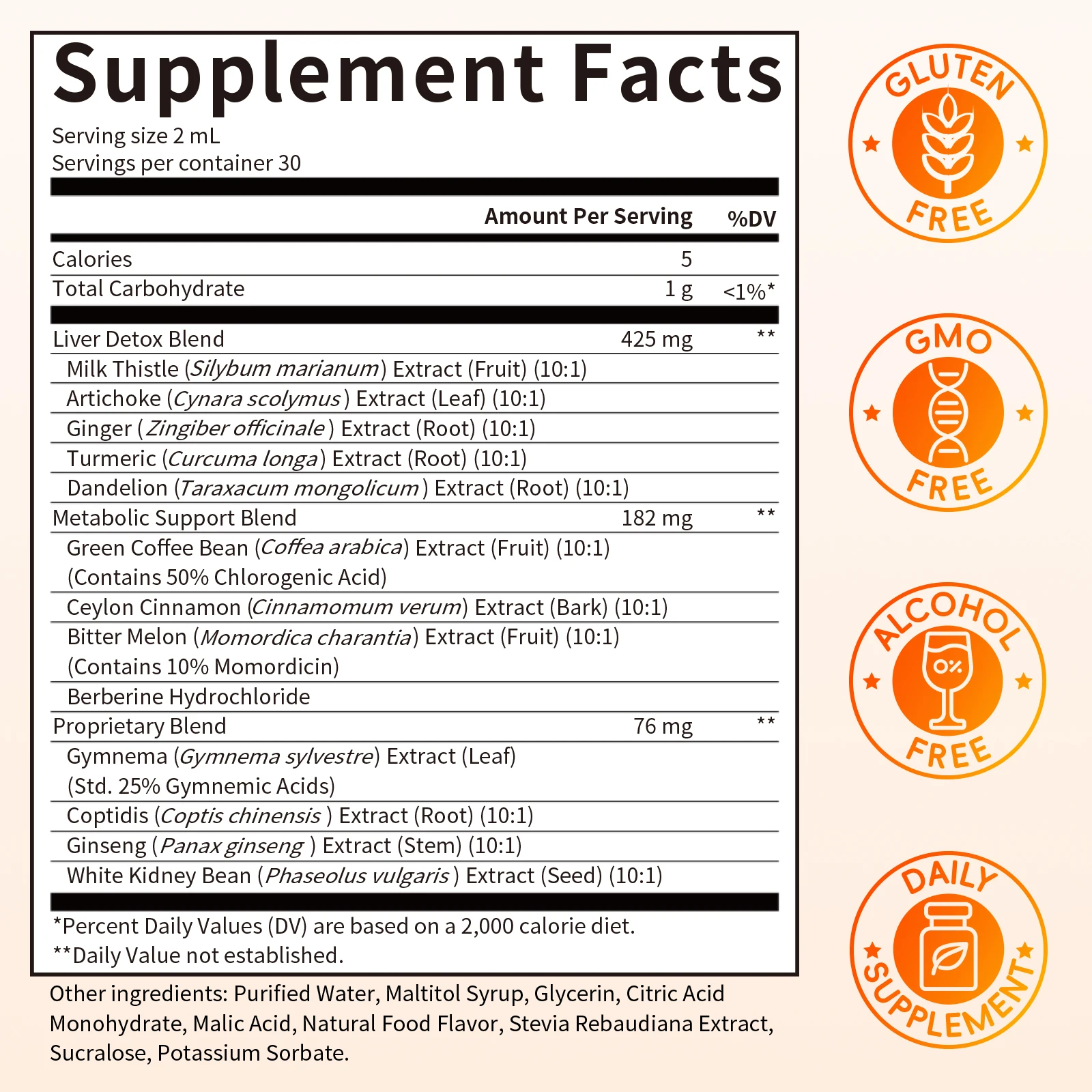 Bunkka Berberine HCL Liquid Drops with Milk Thistle Liver & Heart Support Digestive & Blood Support Supports Fitness Goals