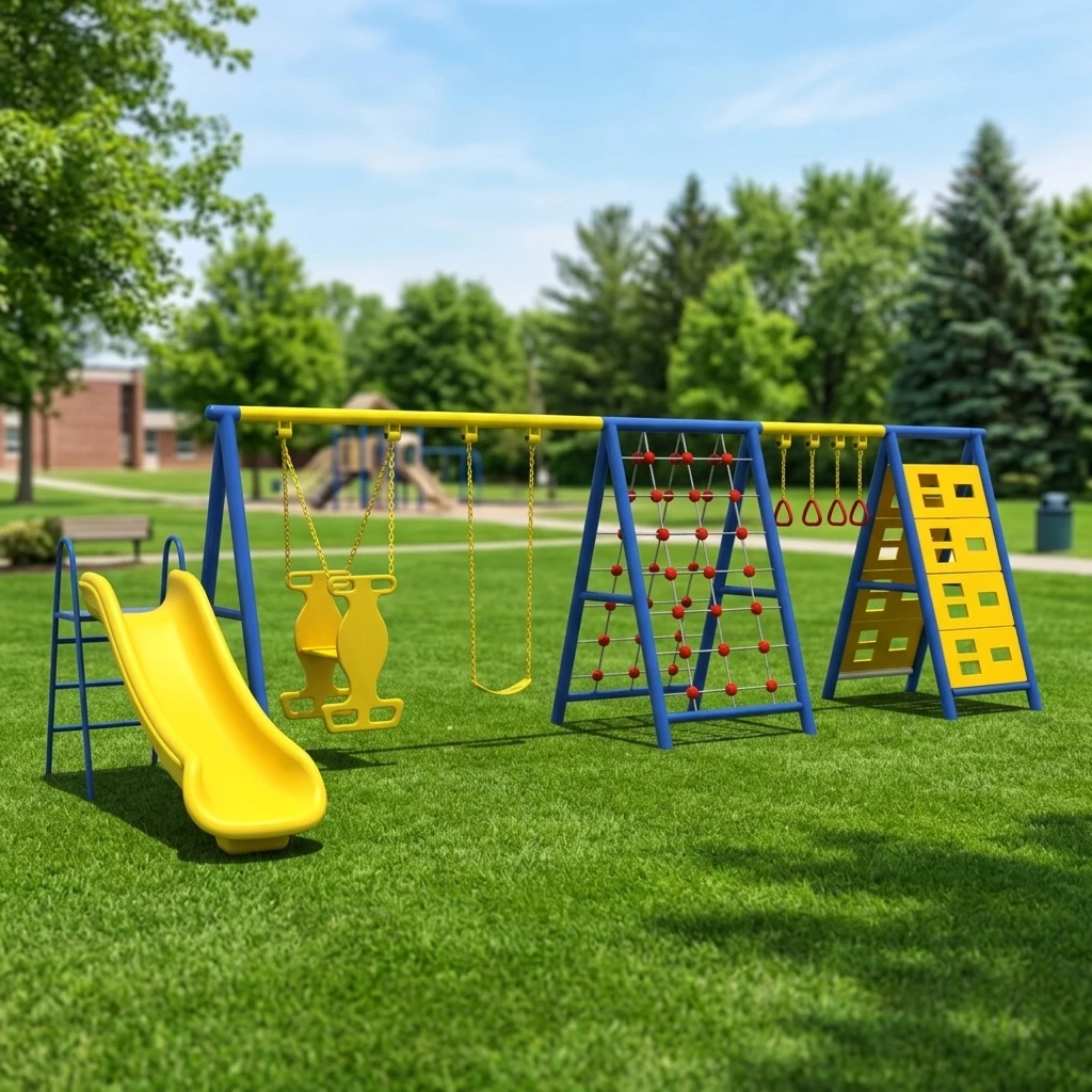 2026 Multi-function Outdoor  Swing Slide Set with Ladder and Multiple Swing Seats for Daycare & Home Usepromote Sales