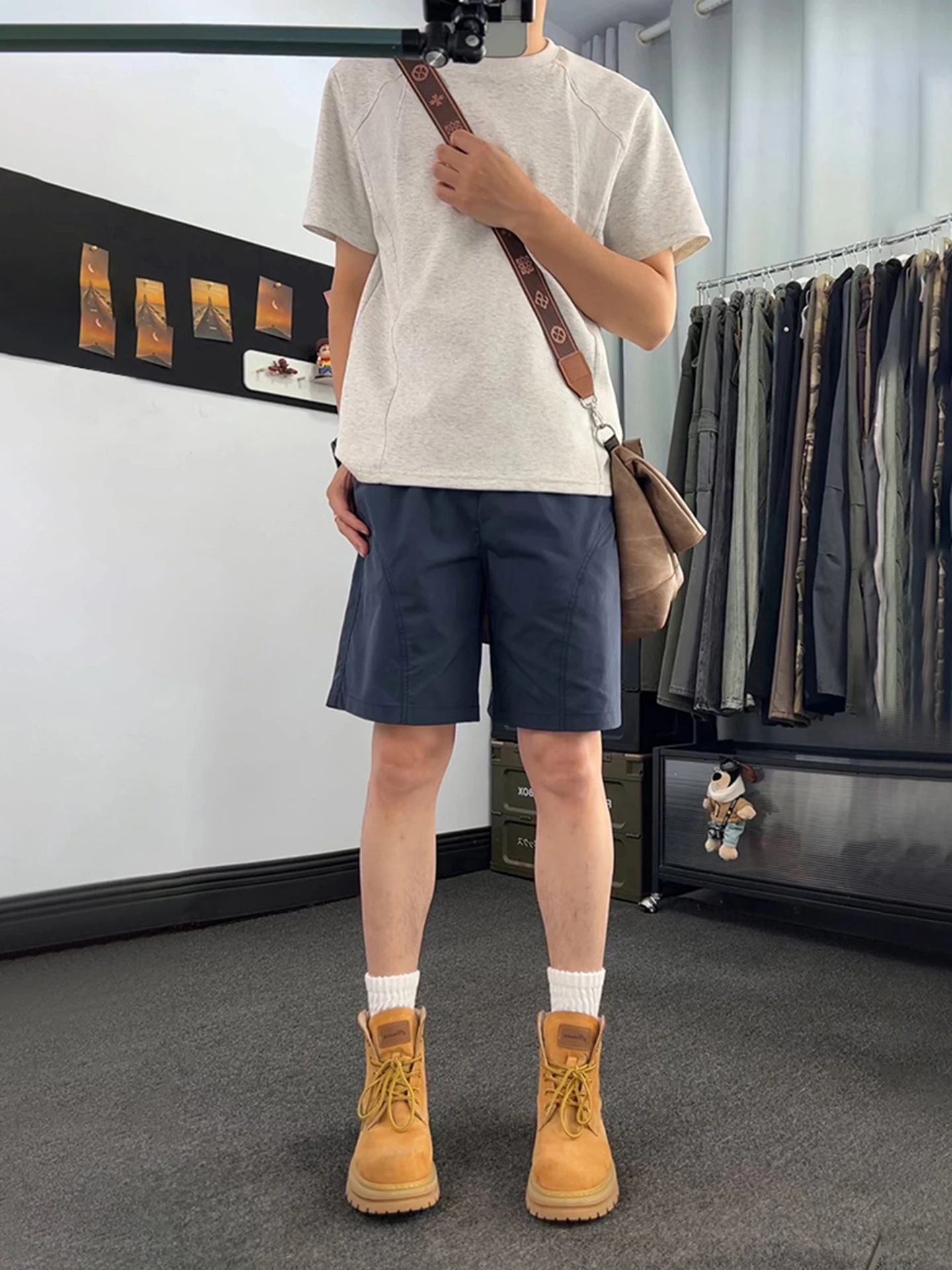 

Мужские шорты из нейлона цвета индиго с эффектом ледяного шелка, быстросохнущие, для лета, для активного отдыха, фитнеса и спорта, прямого кроя, свободные, повседневные брюки