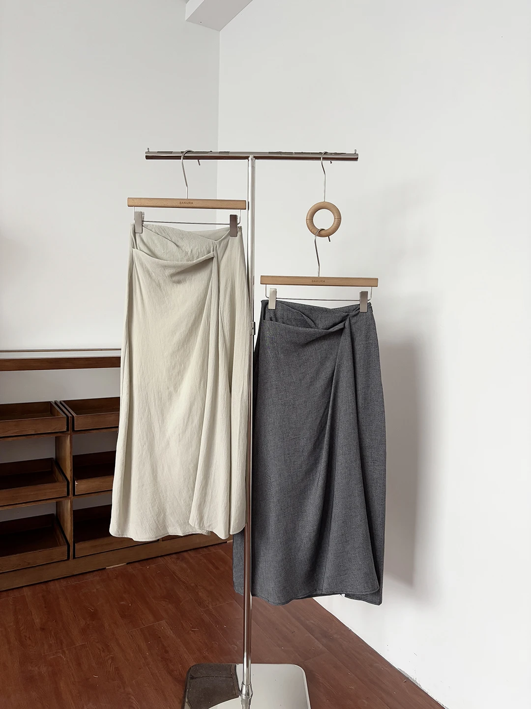 Slimming A-Line Midi Skirt High Waist Drapey Summer Design Women's Fashion Casual Polyester Fiber Straight Cut Skirt
