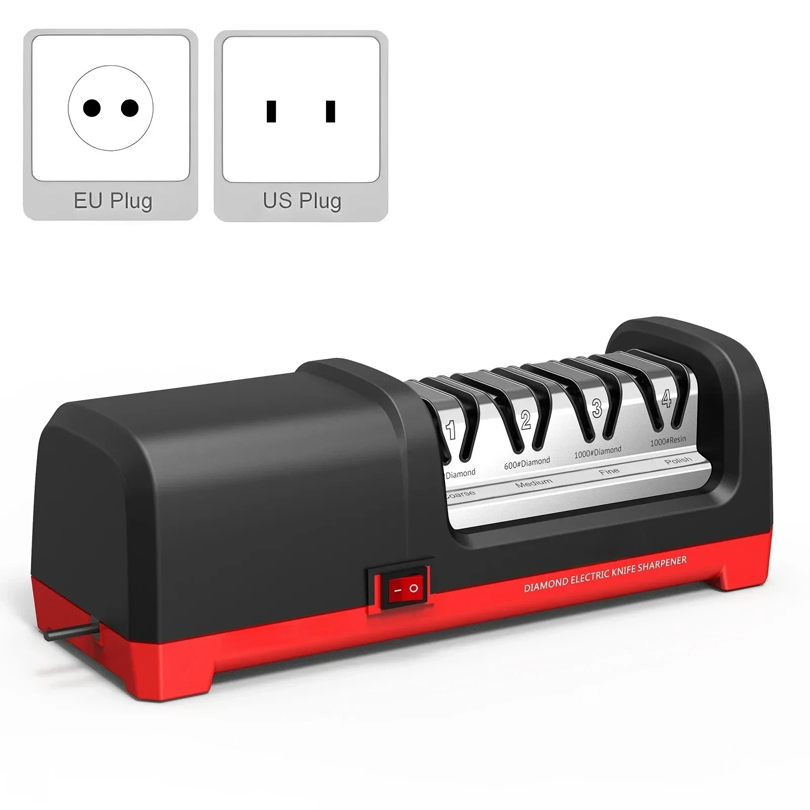 4-Stage Electric Knife Sharpener 20°, Precision Kitchen Knife Sharpening & Polishing Tool for Home Chef