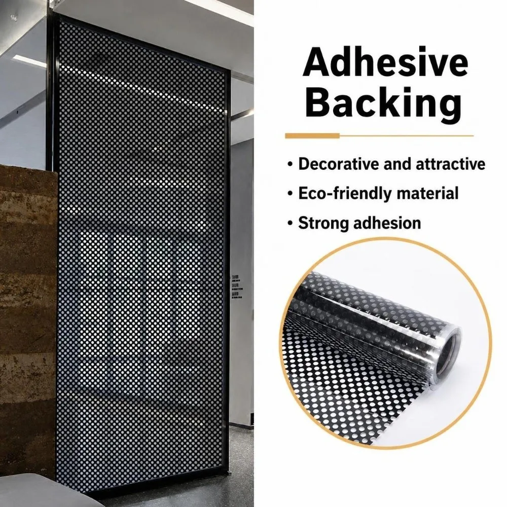 UV Protection PVC Window Film Self Adhesive Light Blocking Privacy Sticker Anti Peep Design Dot Pattern Shade Film Balcony Glass