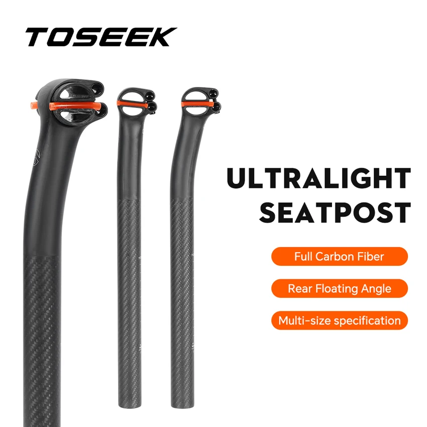 

TOSEEK C90 T800 Carbon Fiber SeatPost Bicycle Seat Post Offset 5mm or 20mm for MTB/Road Bike Seat Tube Parts 27.2/30.9/31.6mm