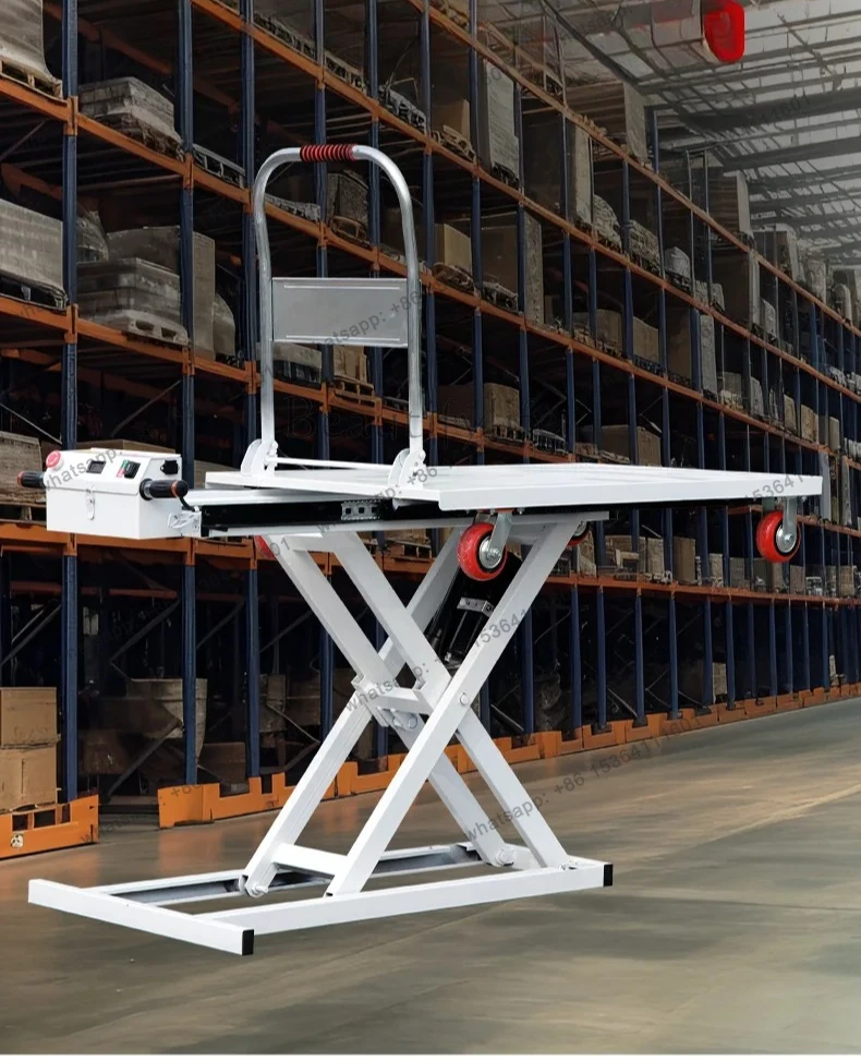 Electric Hydraulic Lift Table Trolley Small Mobile Platform Truck with remote control