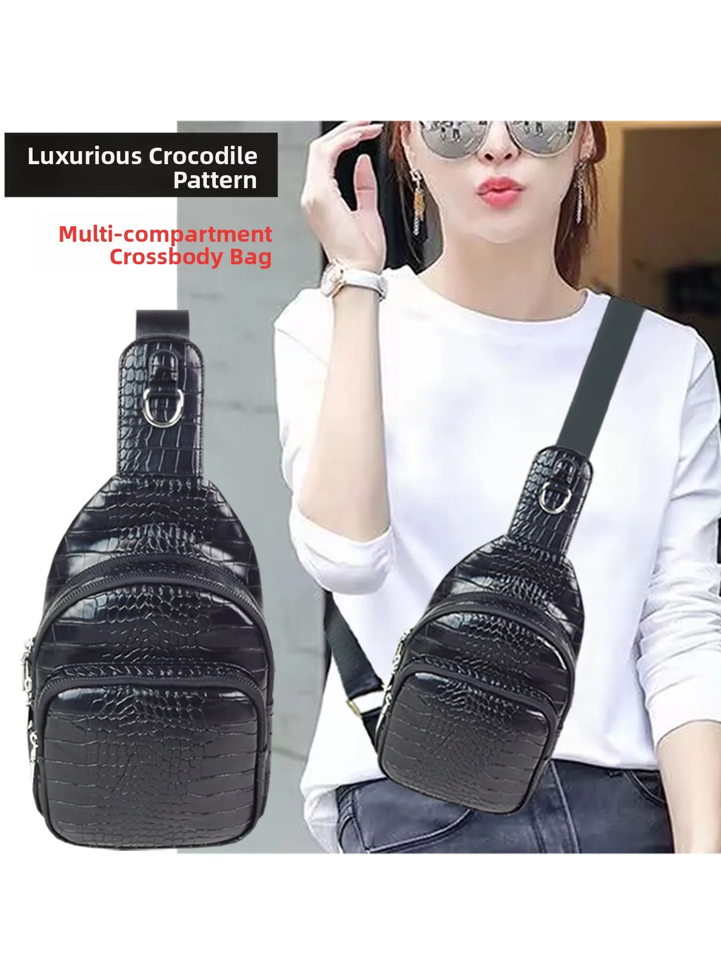 casual-travel-women's-crossbody-bag-multi-layer-compartments-crocodile-pattern-chest-bag-fashionable-versatile-leisure-bag