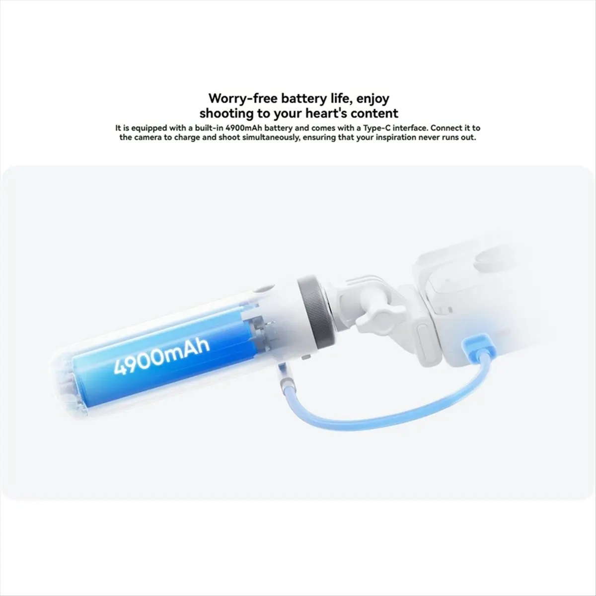 Mini Power Handle Tripod for GO Ultra/AcePro2 Built-in 4900mAh Battery for GO Ultra Accessories
