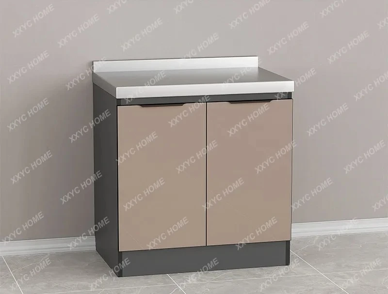 

MM Kitchen Cabinet Household Simple Stove Cabinet Integrated PET Stainless Steel Integrated Sink Cabinet