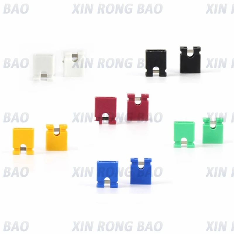 100PCS jumper cap short circuit cap spacing 2.54mm black yellow blue red short circuit block pin connector cap  handle cap