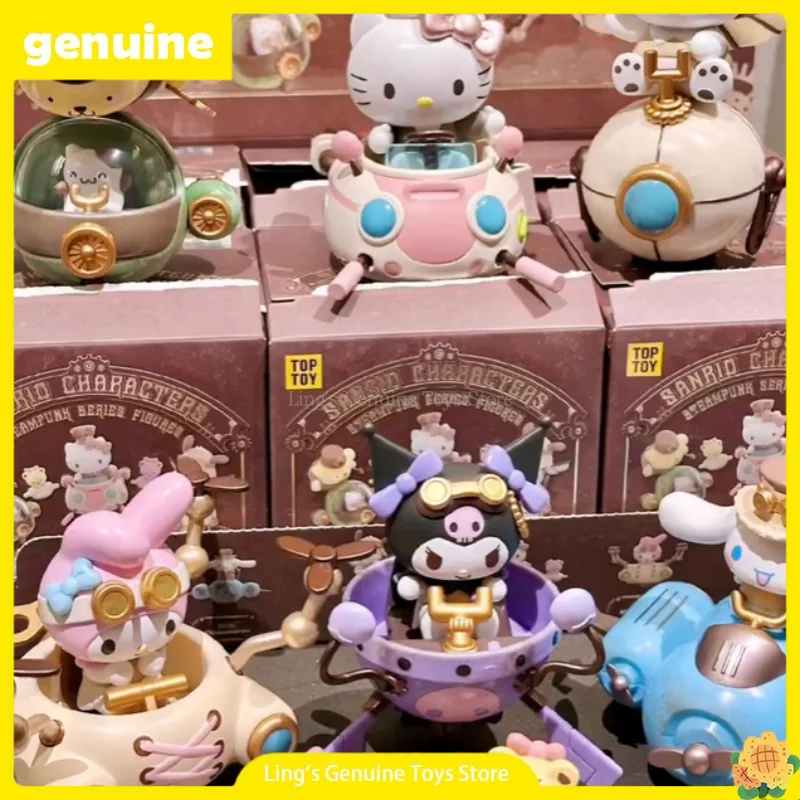 

Sanrio Steampunk Blind Box Cute Pachacco Action Figure Mystery Box Cinnamoroll Melody Doll Surprise Bag Collection Model Toys