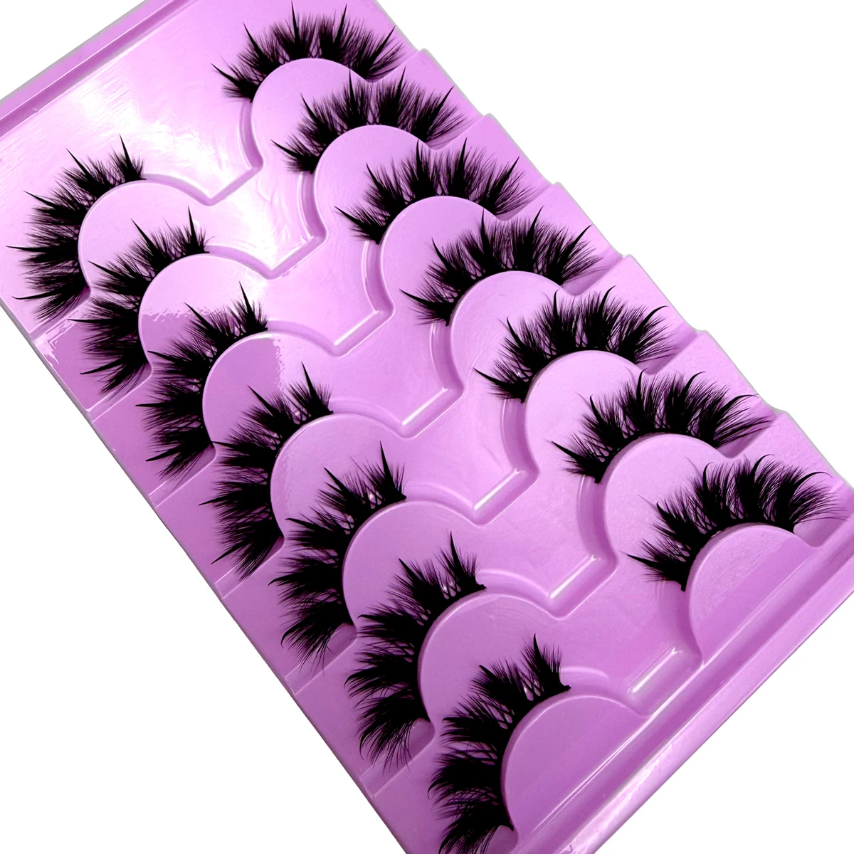 Neue 7 Paar Manga-Wimpern, natürliche Faux-Mink-Wimpern, spitz zulaufend, dicht, natürlich, volle Streifenwimpern, neue Make-up-Wimpern, flauschige Mink-Wimpern – Detail 13
