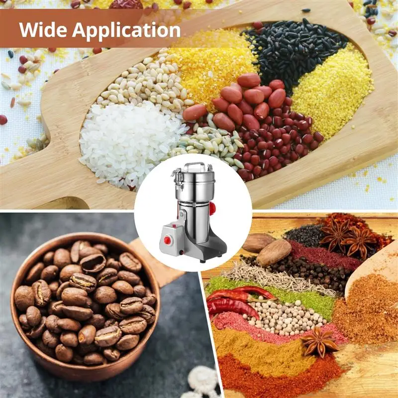 Electric Grain Grinder 800g 3200W 800A Power Grain Mill Grinder Kitchen Countertop Grinding Machine For Dry Grains Coffee Beans