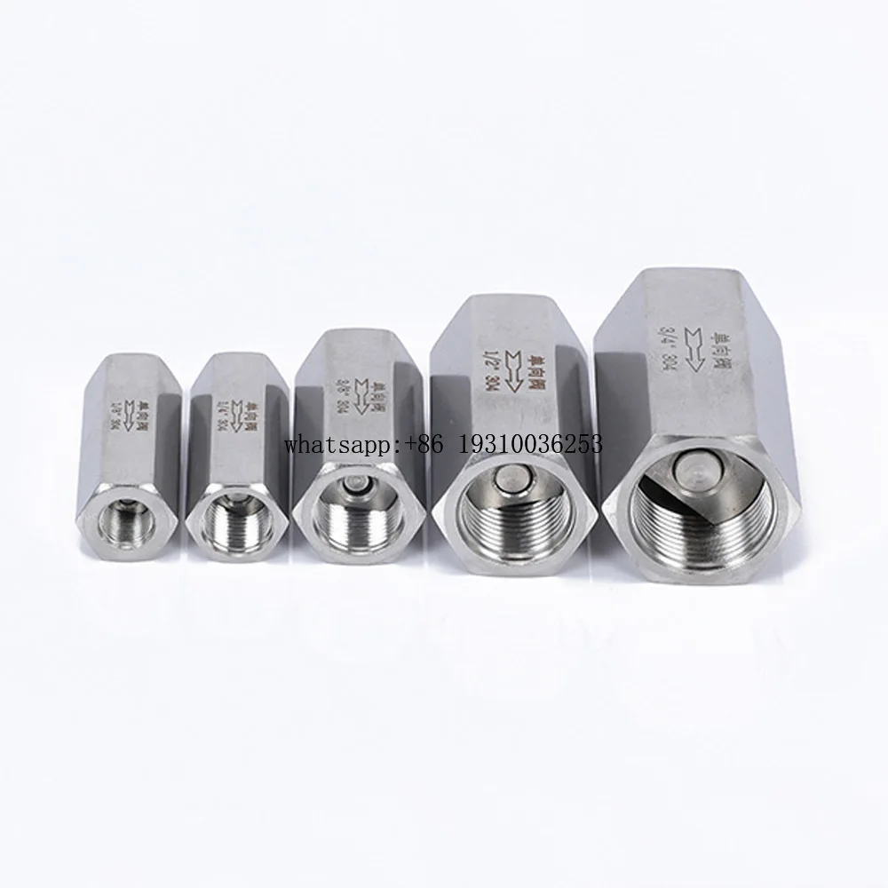 

Stainless Steel 316/304 Air Check Valve High Pressure Hexagon Female Thread Non Return Valve