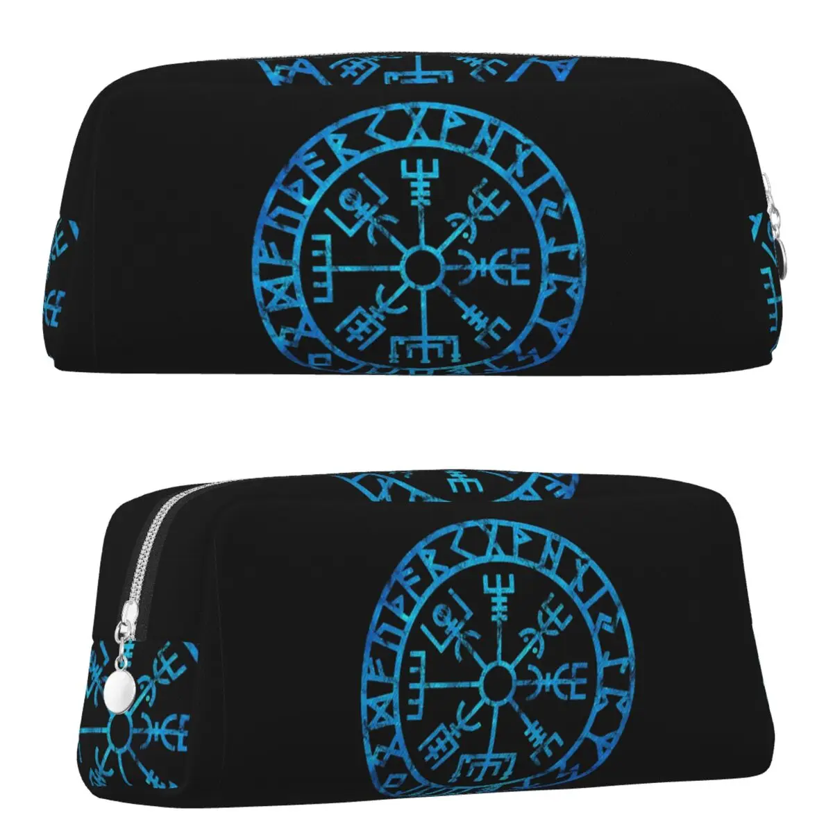Vegvisir Icelandic Futhark Runes Compass Norse Mythology Viking Protection Symbol Pencil Cases Pen Box Pencil Bag Pencil Pouch