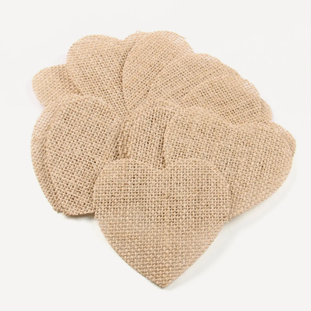 

20Pcs Burlap Hearts for Crafts Unfinished Cutouts DIY Christmas Ornaments Hanging Decorations Fabric Shapes Tree Window
