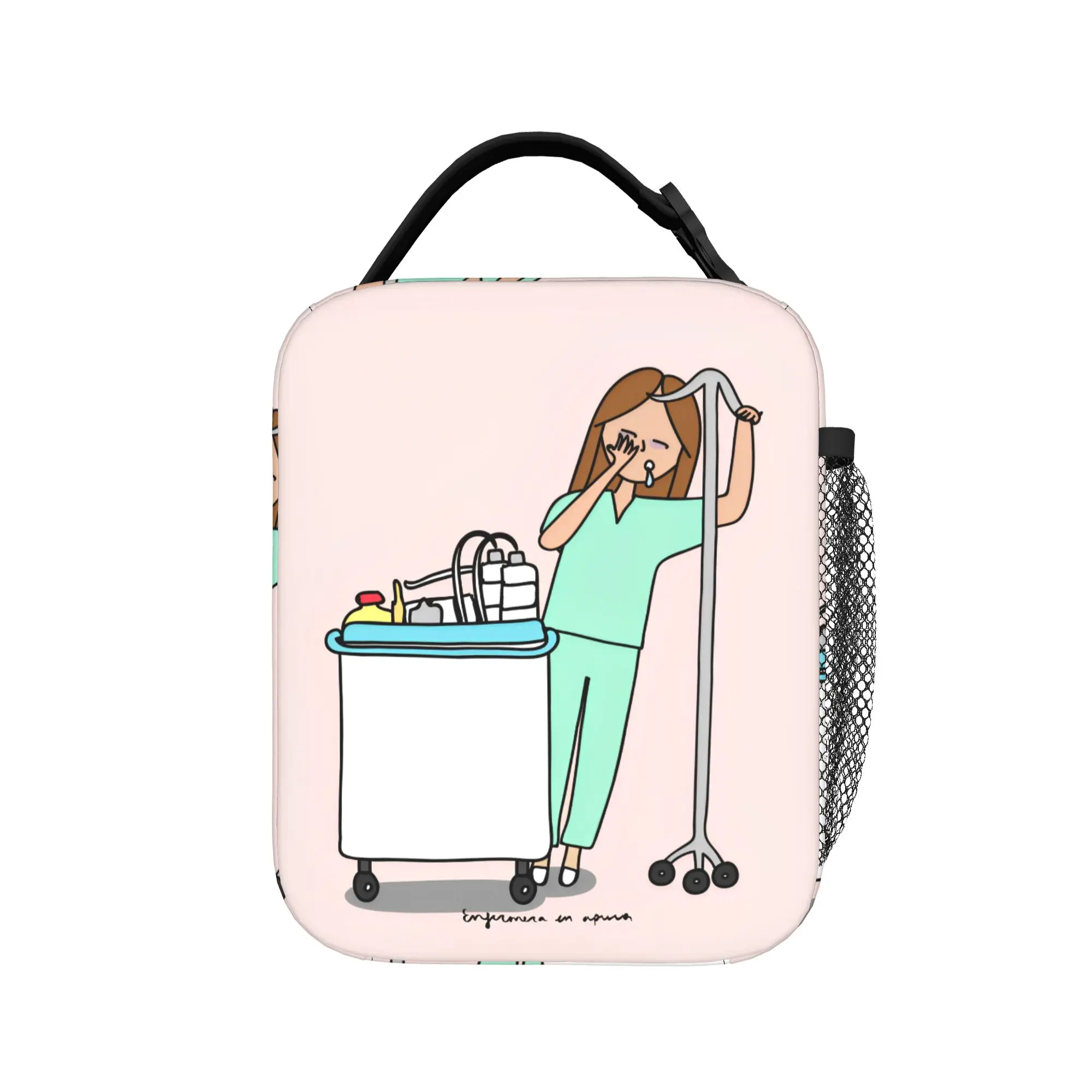 Sleep Nurse Enfermera En Apuros Medical Lunch Bag School Lunch Box For Adult Retro Print Thermal Lunch Bags Oxford Cooler Bag