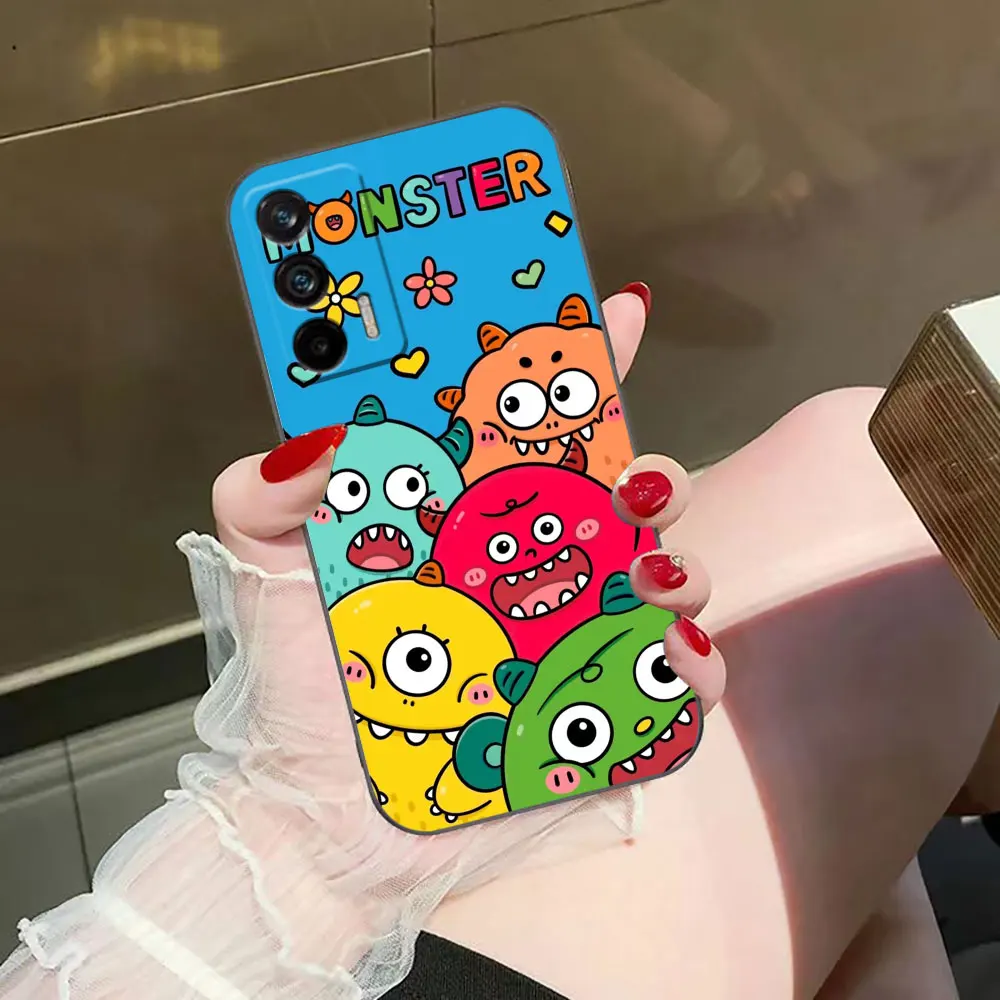 Cute Little Monster Stick Figure Phone Case For Realme C11 C20 C21 C21Y C30S C33 C35 C55 C53 C63 C65 GT NEO 2 NARZO 50 X50 Case