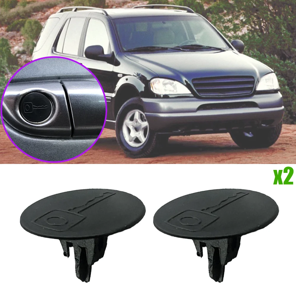 2Pcs For Mercedes-Benz M-Class W163 W164 W166 1997 1998 1999 2000 - 2017 Door Handle Key Hole Cap Plug Trim Cover Dustproof