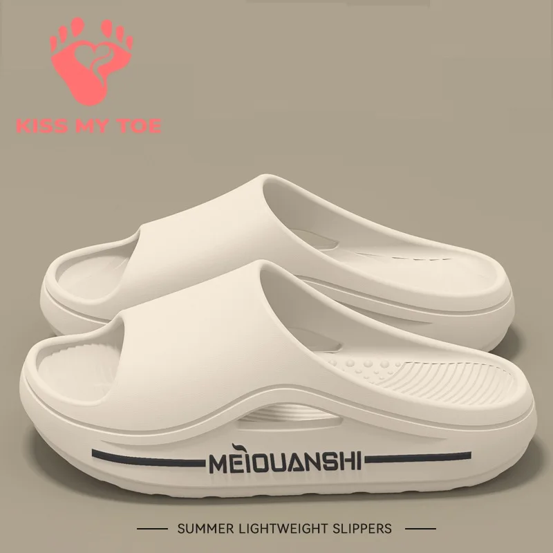 

Thick Platform Pillow Soft Slippers Women Men Couple 2026 Summer EVA Sole Bathroom Sandals Woman Non-Slip Indoor Home Shoes E827