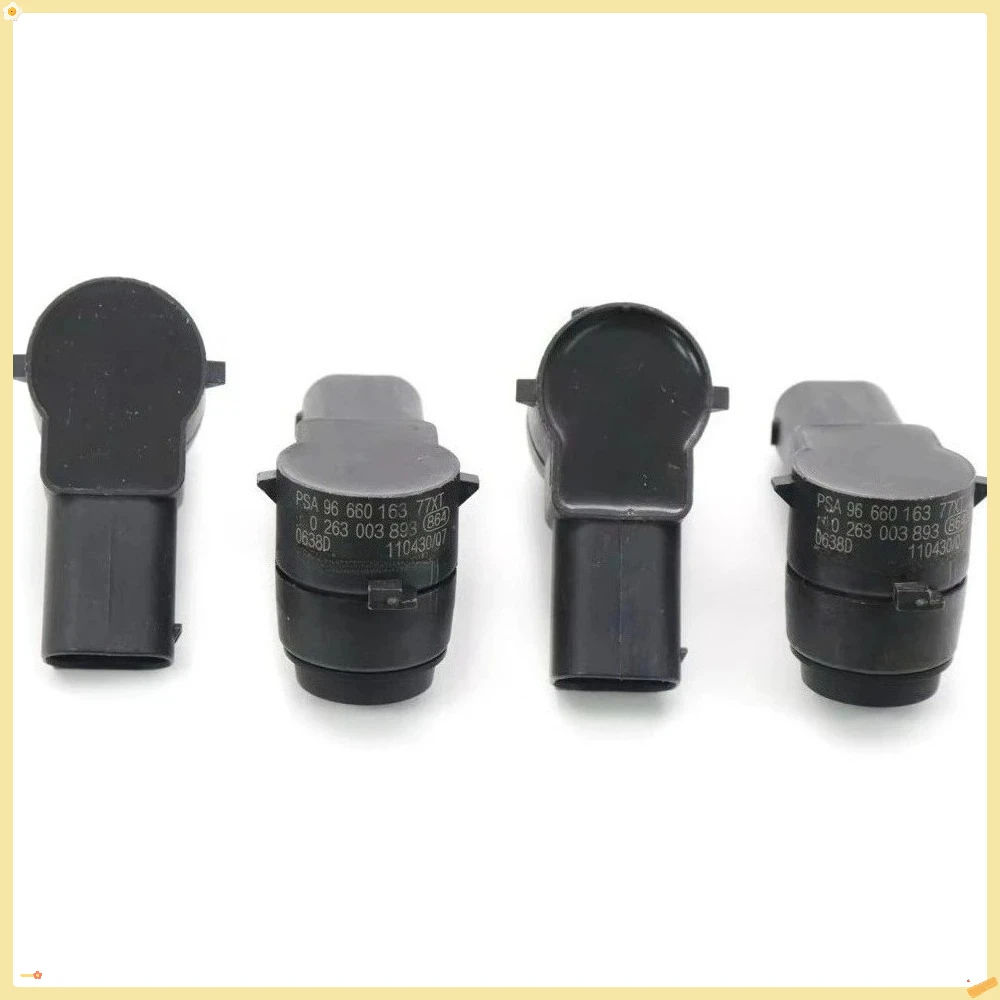 4pcs Black PDC Parking Sensor Bumper Reverse Assist 9666016377 For Citroen Peugeot C4 C5 C6 307 308 407 2000-2014