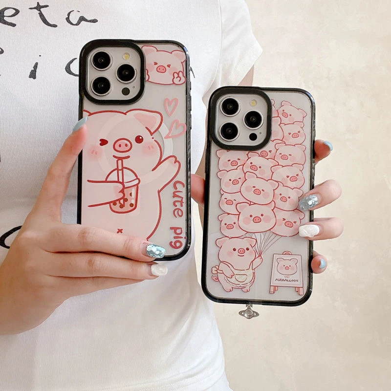 

Cute Pig Balloon Magnetic Phone Case Cover for IPhone 11 12 13 14 15 Pro Max Case for IPhone 15 Pro Max