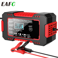 Eafc Universal Car Battery Charger 12V 8A 12V 6A Intelligent Pulse Repair Motorcycle Charger for Lead Acid Lifepo4 Batteries
