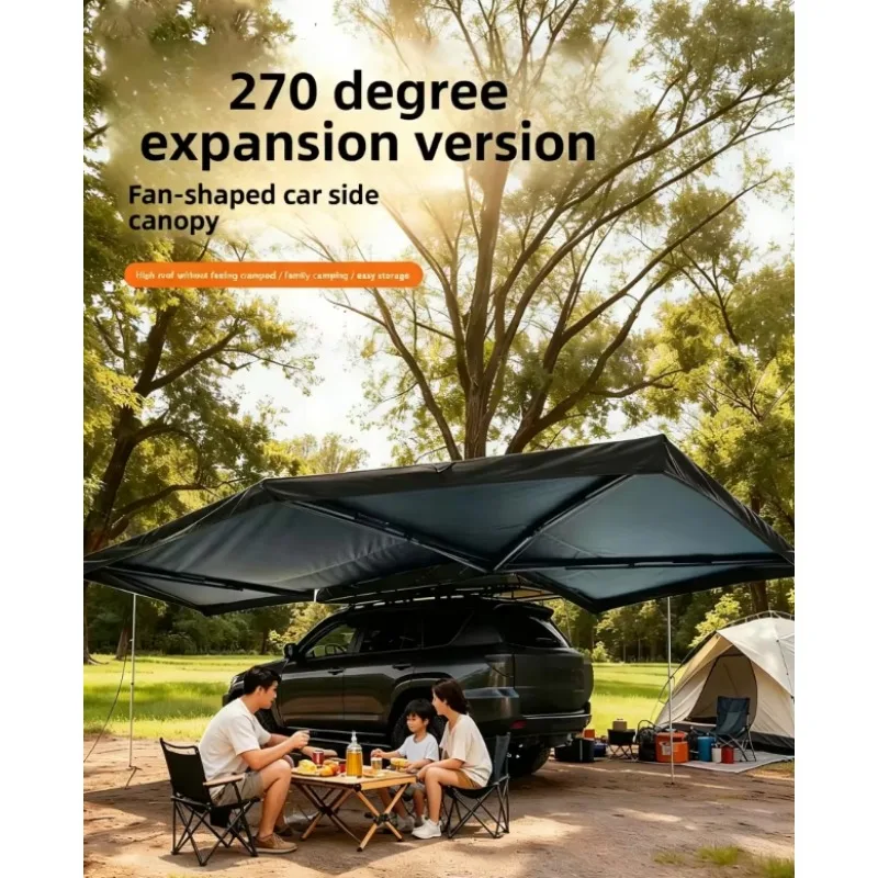Premium Windproof 360 Car Awning and Universal Heavy Duty Car Camping Canopy Tent for Offroad Truck