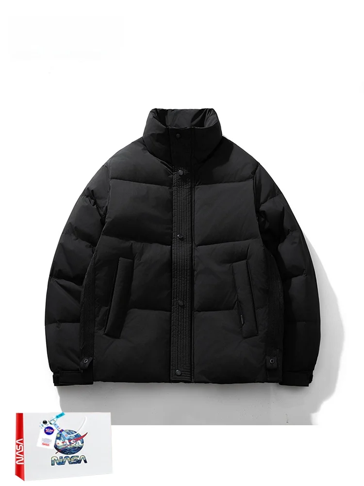 

Winter New Men's Stand Collar down Jaet Thi Warm White Du down Bread Sle Faionable Outerwear Youth Trendy Coat