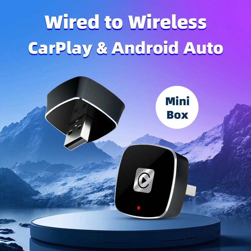

Mini Car AI Box iOS Plug And Play 2 in 1 Wireless Carplay Adapter Android Auto OTA Update Bluetooth Connect USB Port For All Car