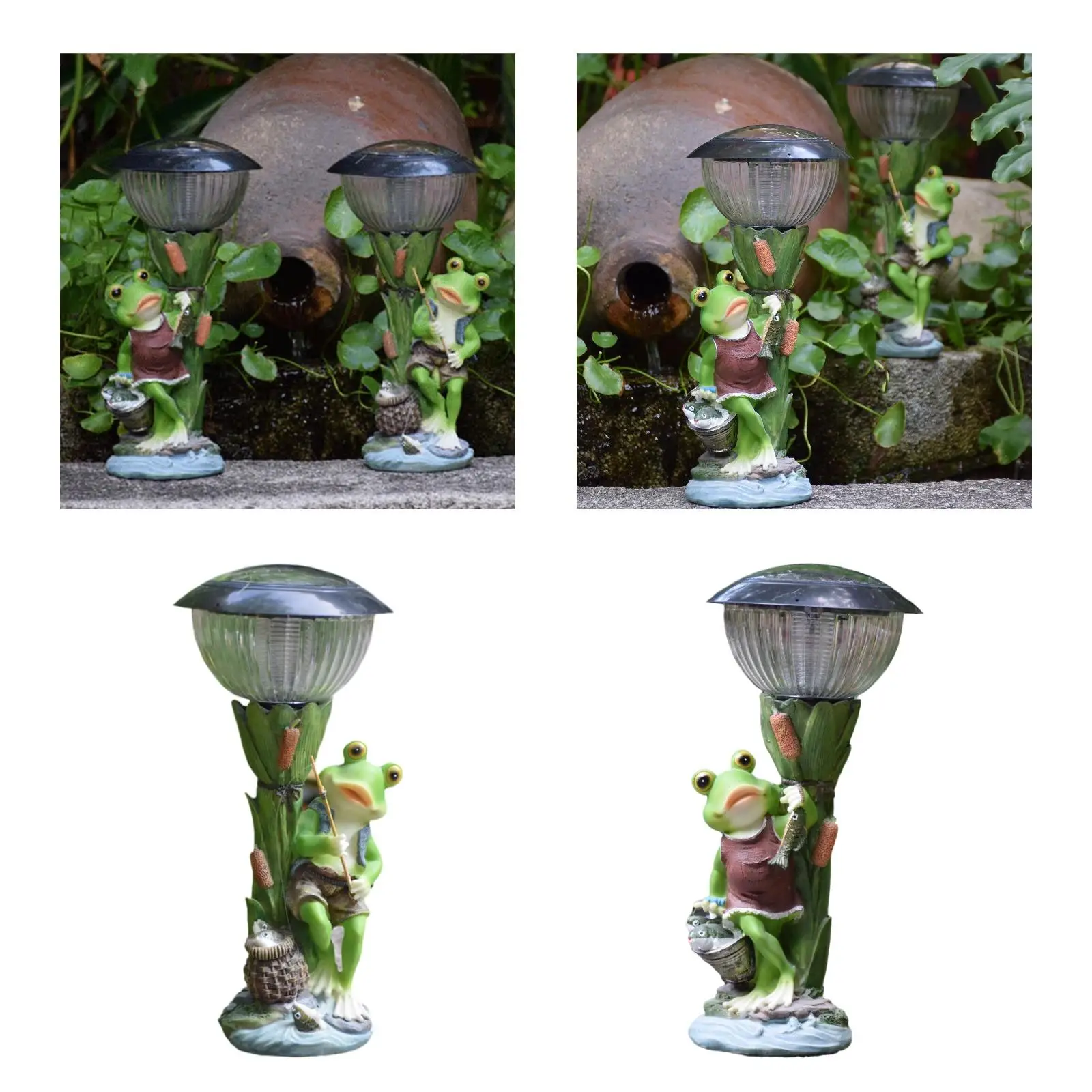 

Солнечная статуя лягушки, световая смола, водонепроницаемое украшение для патио, крыльца