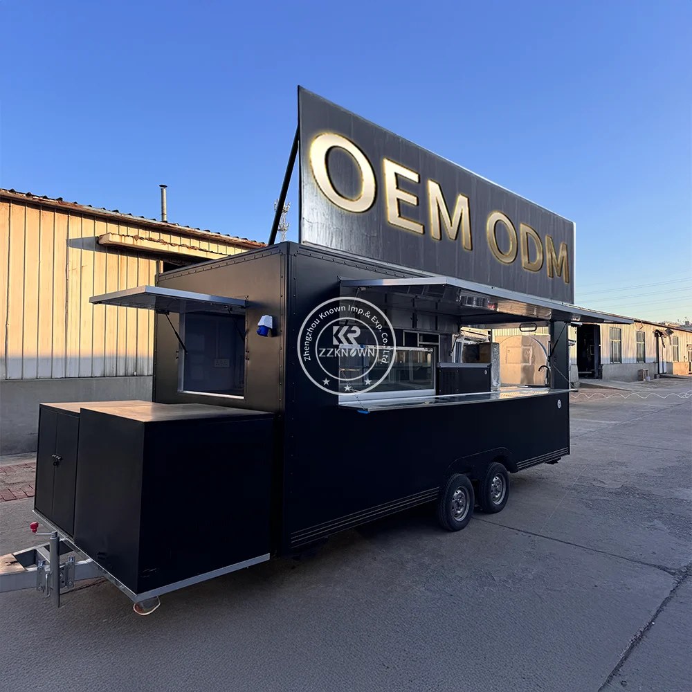 Customized Food Trailer Mobile Food Kiosk Truck Mobile Kitchen Trailer for Hamburger Cart Fast Food Truck with DOT Certification