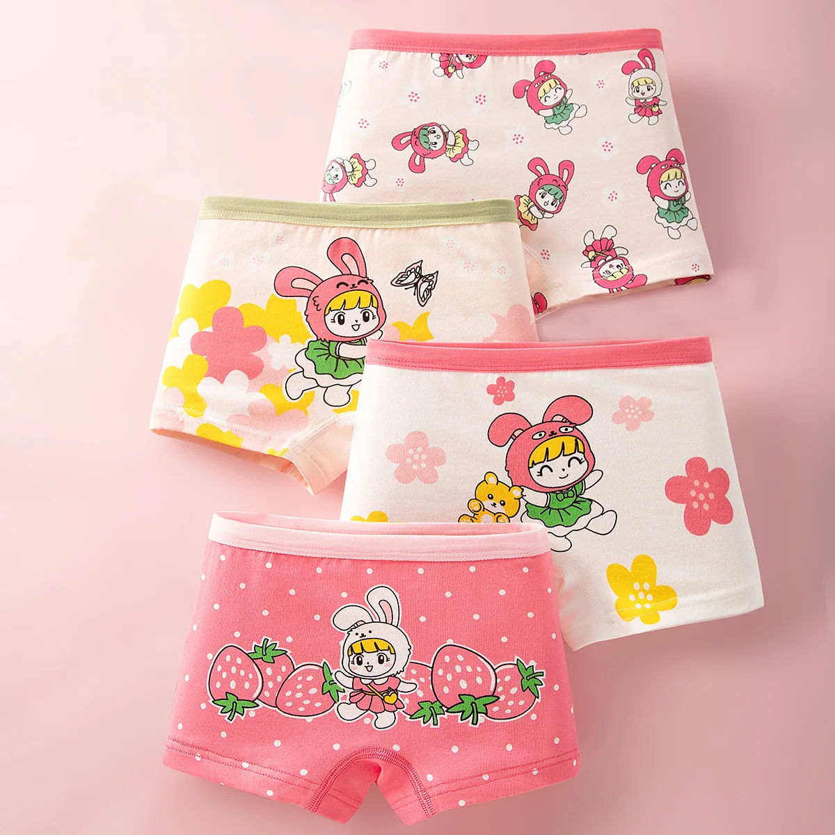4 stücke Baumwolle Mädchen Weiche Höschen Baby Schöne Charakter Muster Cartoon Panty Studenten Boxer Briefs Kinder Unterwäsche Kinder Boxer – Detail 5