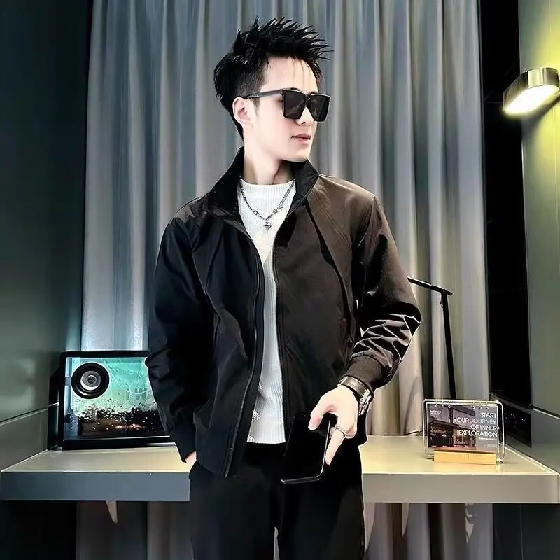 Abbigliamento da lavoro alla moda da uomo slim fit Jaet Autunno Inverno Street Sle Capispalla Casual sciolto in poliestere Chiusura lunga con cerniera